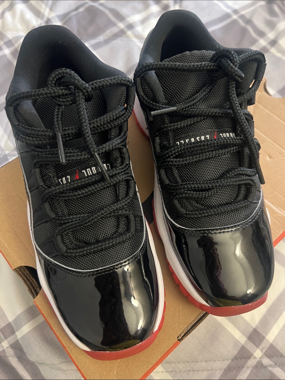Jordan Kids' Black and Red Sneakers